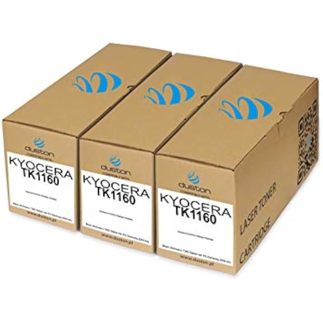 duston 3x TK1160, TK-1160 black toner compatible with Kyocera ECOSYS P2040dn P2040dw