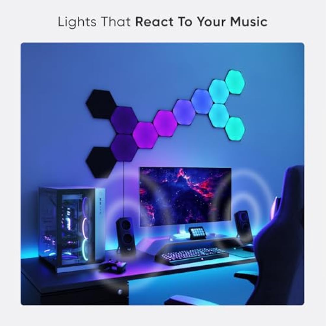Nanoleaf Shapes Ultra Black Triangle Expansion Pack, 3 Additional Smart Light Panels LED RGBW - Modular Wi-Fi Colour Changing Wall Lights, Works with Alexa Google Assistant Apple Homekit