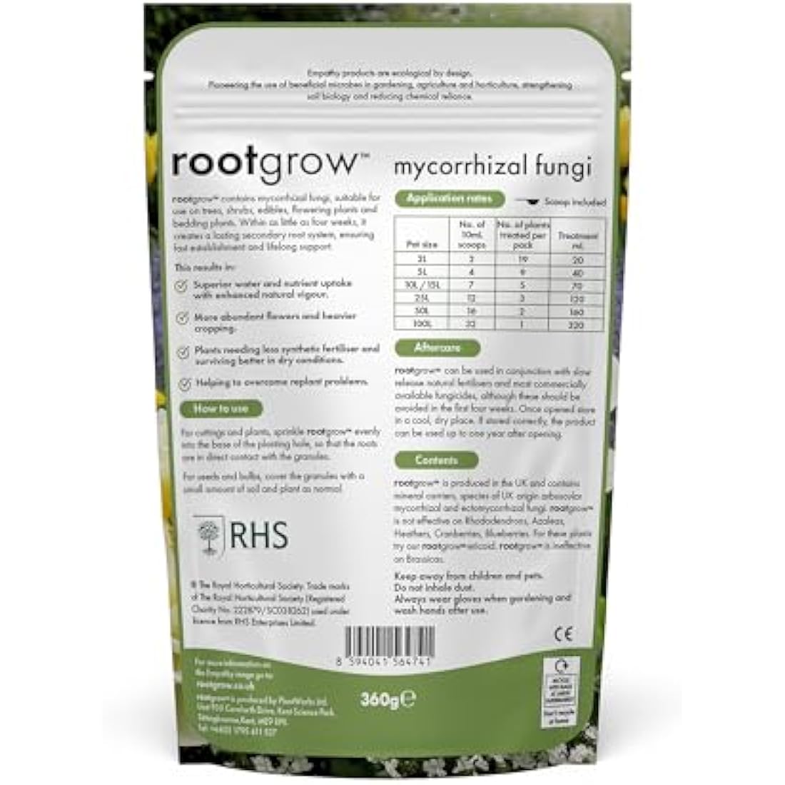 Plantworks Ltd RG360 Empathy RHS Endorsed Rootgrow Mycorrhizal Fungi ,White,360g