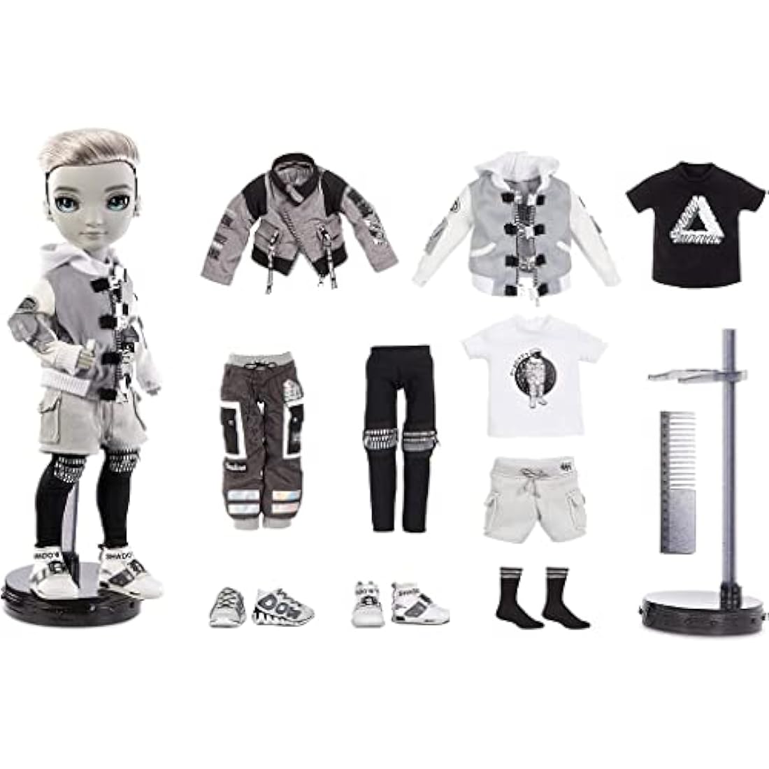 Rainbow High Shadow High Series - ASH SILVERSTONE - Greyscale Fashion Doll With Slick Black Hair, Two Designer Outfits, & Accessories - Collectable - For Kids Ages 6+