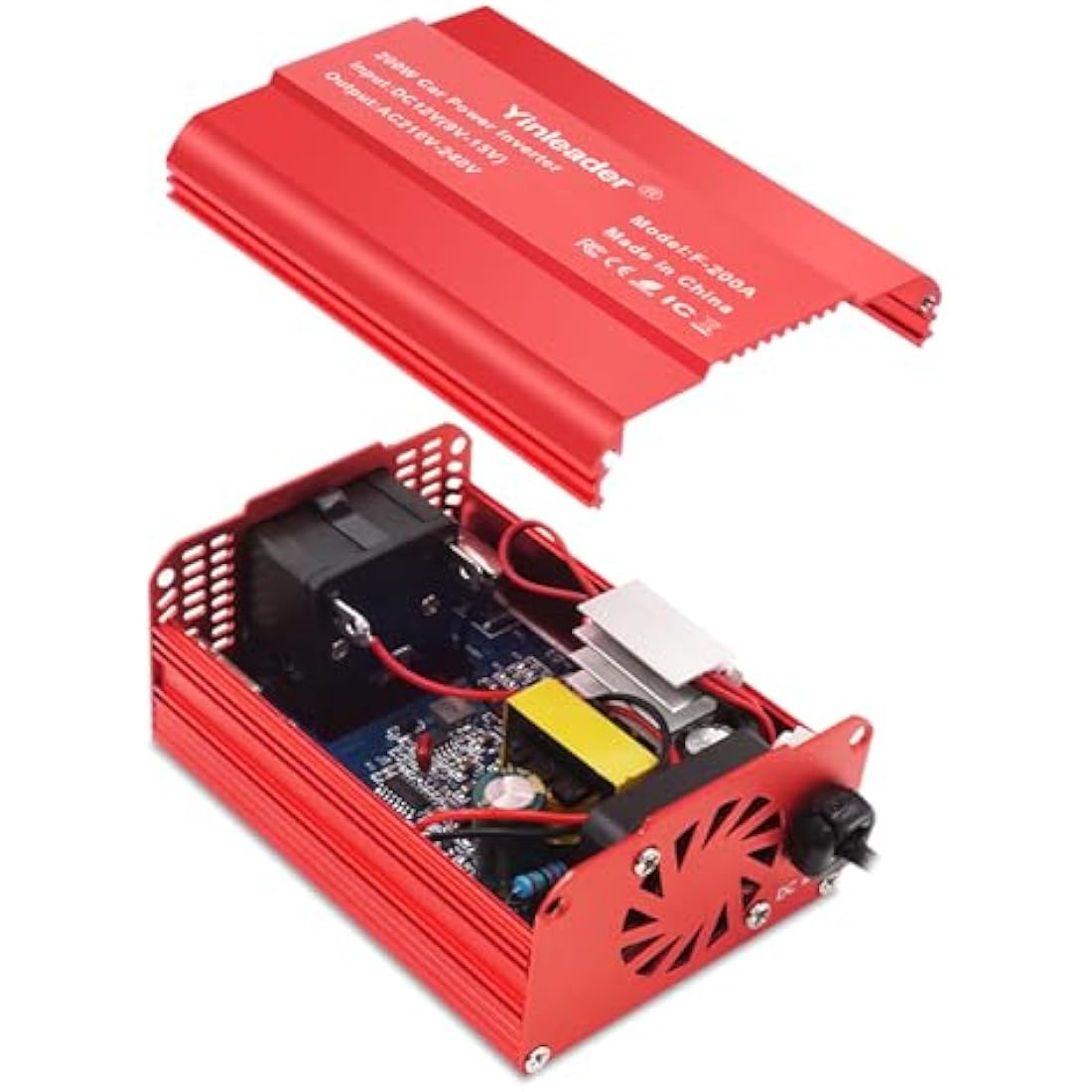 Yinleader Power Inverter 200W 12V to 240V UK Socket Dual USB DC TO AC Converter Car Cigarette Adapter