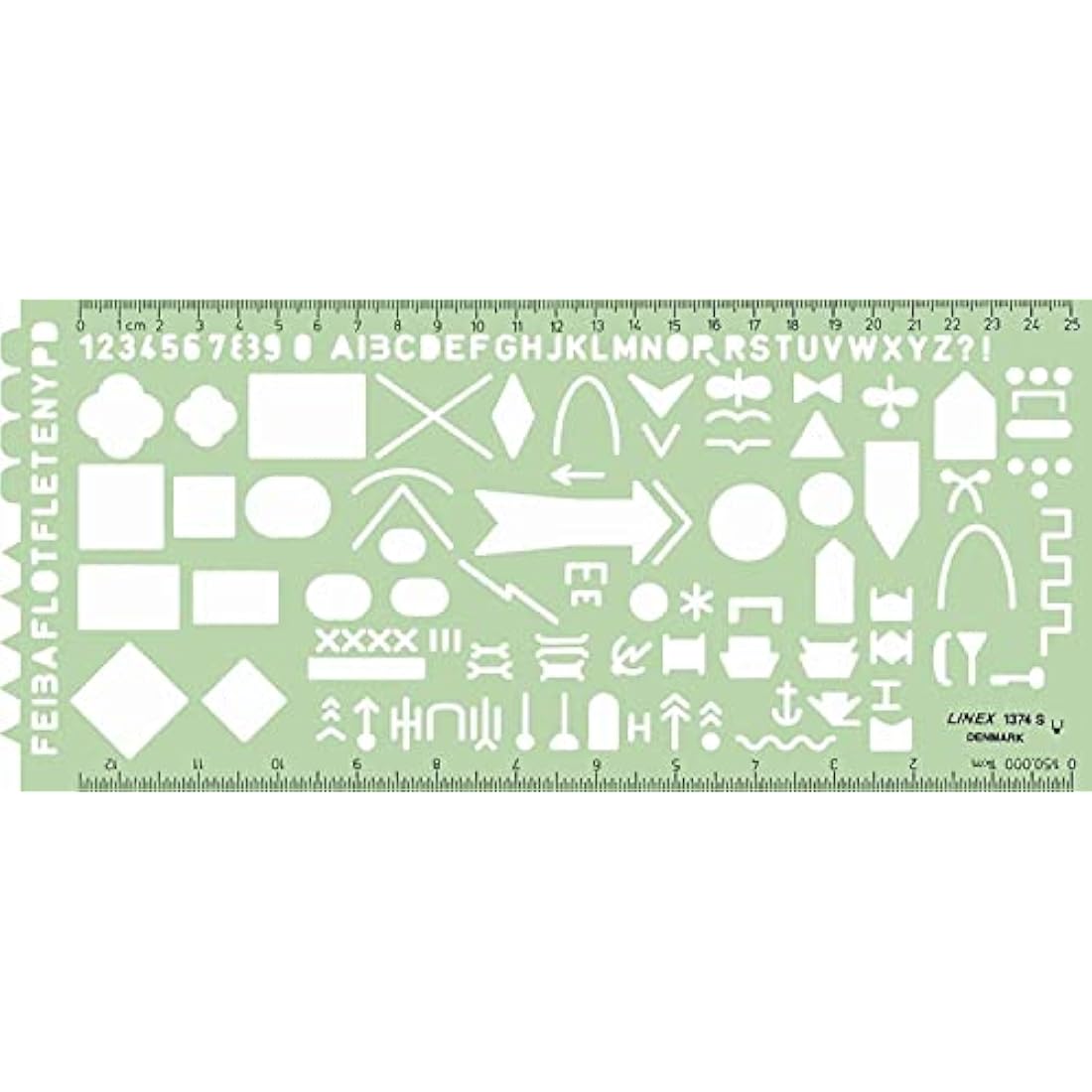 Linex NATO 1374S Troop Stencil Characters According to APP-6A 275 x 125 mm Green
