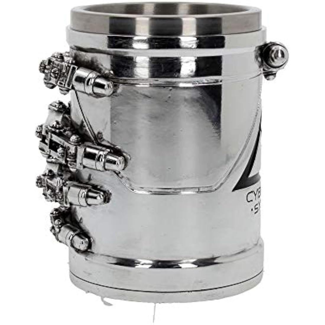 Nemesis Now B4656N9 Terminator 2 Tankard 17cm, Resin w/Stainless Steel Insert, Silver