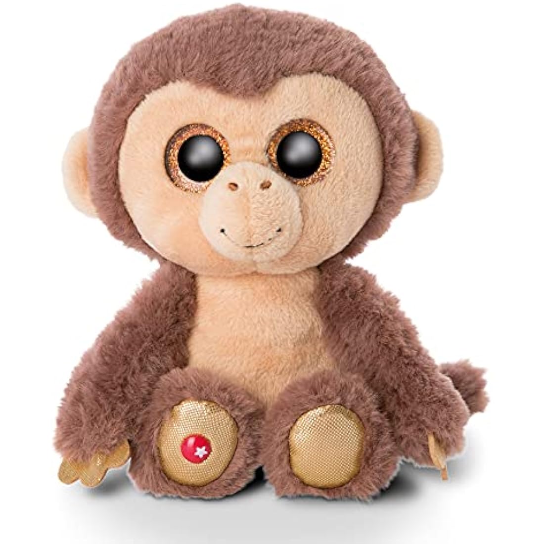 NICI 46945 safari Original – Glubschis Monkey Hobson 15 cm – Cute Cuddly Toys – Fluffy Stuffed Big Glittery Eyes – Plush Zoo Animals to Cuddle & Play, Brown/Beige