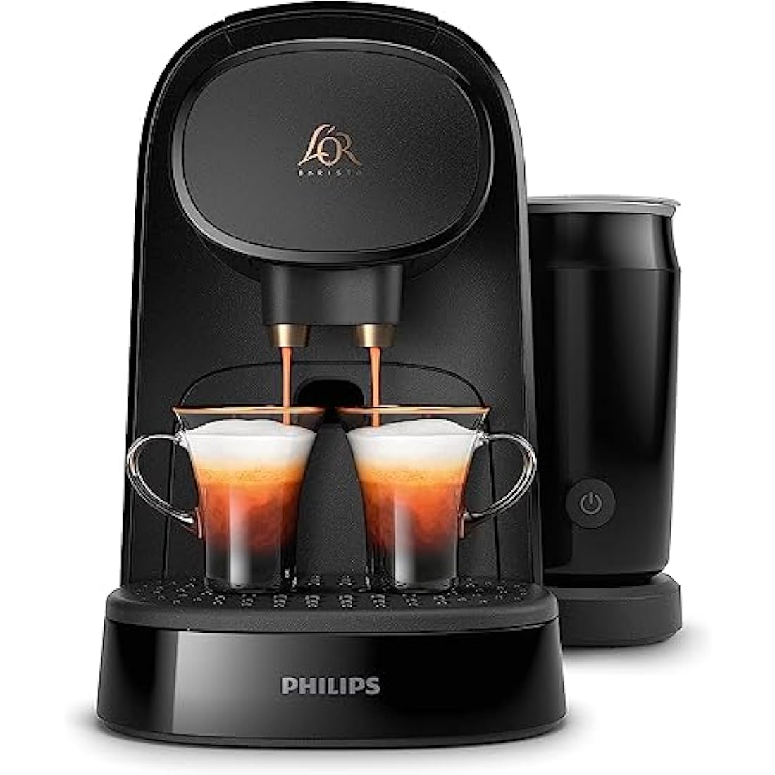 L'OR BARISTA Original Latte Coffee Capsule Machine & Milk Frother by Philips, for Double or Single Capsule, Black (LM8014/60)