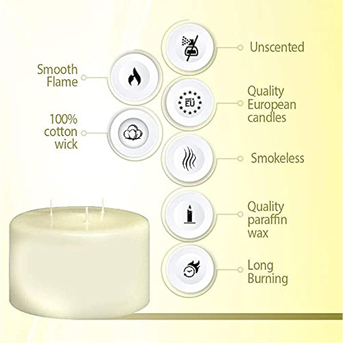 BOLSIUS 100 x 150 mm-1.41 kg, Paraffin Wax, Ivory, 10 x 15 cm