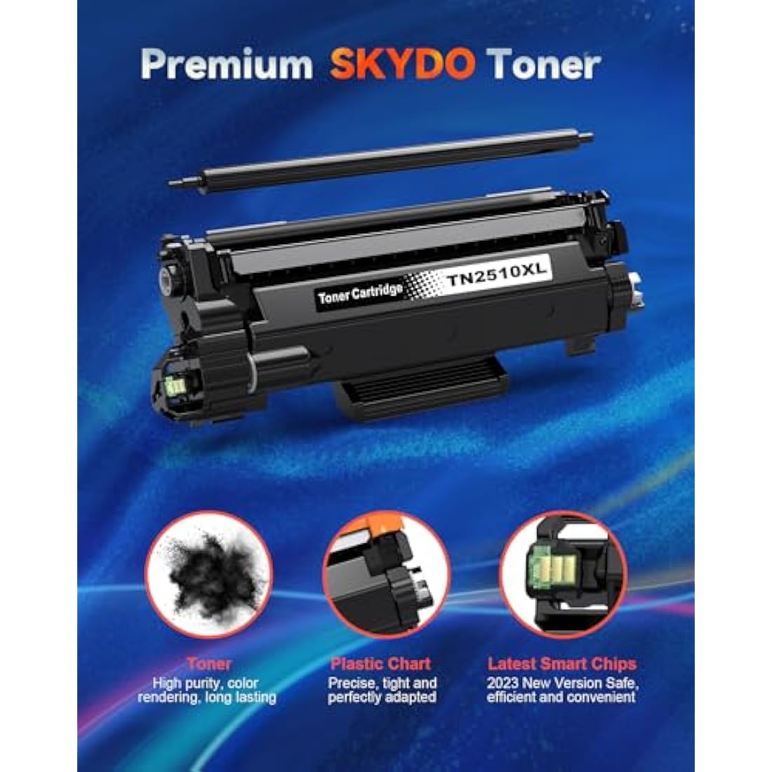 Skydo TN2510XL TN2510 Toner Cartridge (3000 pages, XL) High Yield, Compatible for Brother TN 2510 XL for Brother DCP-L2665DW L2660DW L2620DW L2627DW, HL-L2400DWE L2445DW, MFC-L2835DW L2860DWE(1-Black)