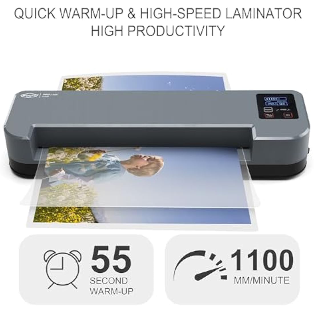 SINCHI A3 Thermal Laminator & Foil Applicator | 4-Roller, LCD Display, 55s Warm-Up, Max. 1100 mm/min | 75–250 Micron, ID to A3 Poster | Micro-Adjust | Commercial-Grade for Office, School, Crafts