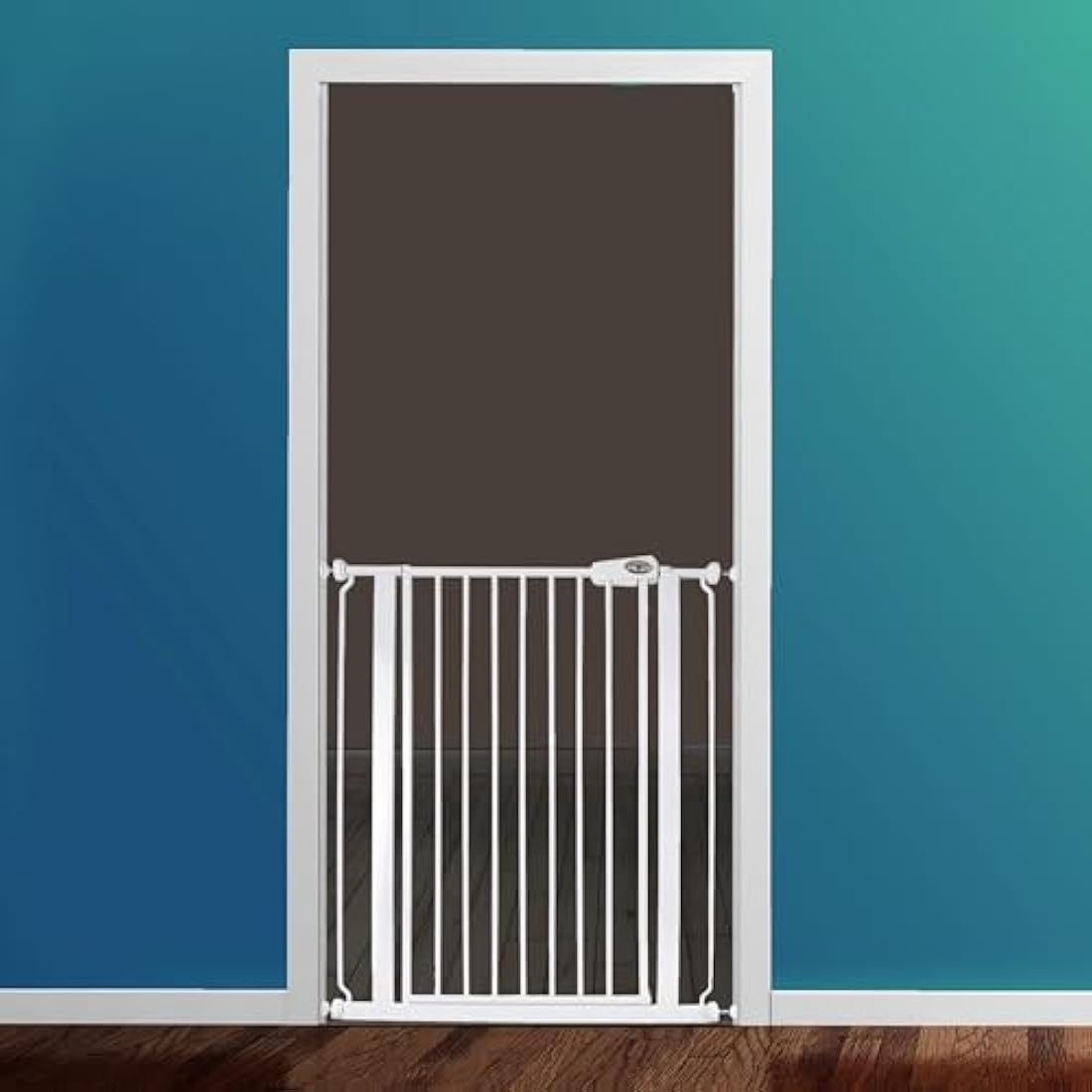 Safetots Extra Tall Narrow Metal Safety Gate Pressure Fit, 68.5cm - 75cm, White, 104cm in Height, Extra Tall Stair Gate, Tall Baby Gate, Easy Installation