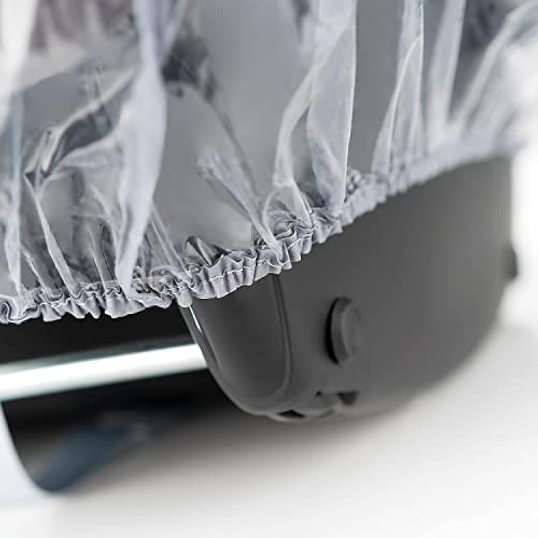 ZAMBOO Universal Car Seat Rain Cover with Quick-Access Window (to fit Maxi COSI/Cybex/Graco/Joie/Nuna e.g.) - Baby Car Seat Rain Cover, Dual Side Ventilation, Handle Opening - Grey