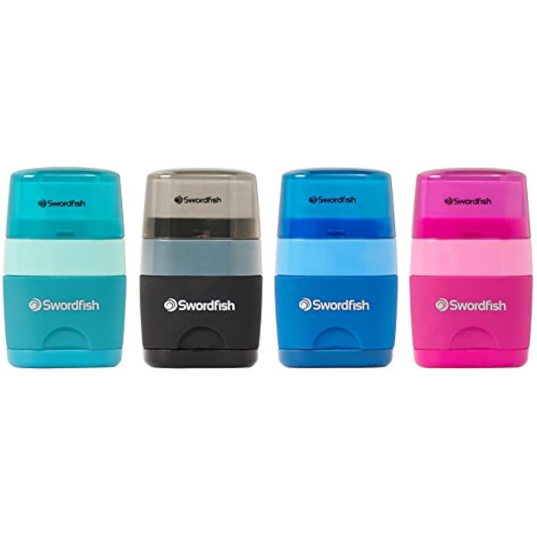 Swordfish ‘Twin Combo’ Double-Hole Pencil Sharpener and Eraser [Pack of 20] Assorted Colours [40295]