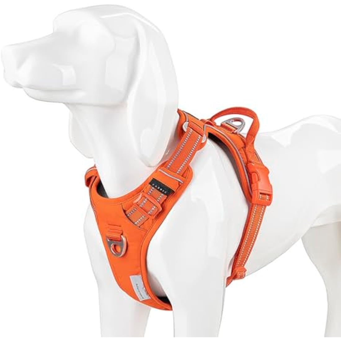 WINHYEPET No-Pull Dog Harness,Adjustable Outdoor Vest Reflective Nylon Soft Pet Harness Dog Suitable Small Medium Large Breeds TLH5654(Orange,XL)