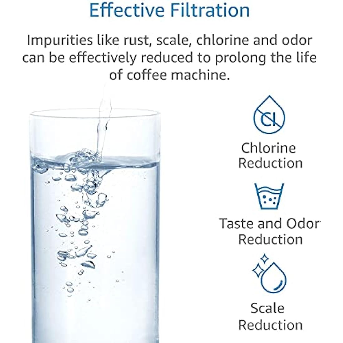 Aiitomg 6PCS Water Filter for Delonghi Replacement Coffee Machine Water Filter with Activated Carbon Softener for De'Longhi ECAM, ETAM, EC, BC Series