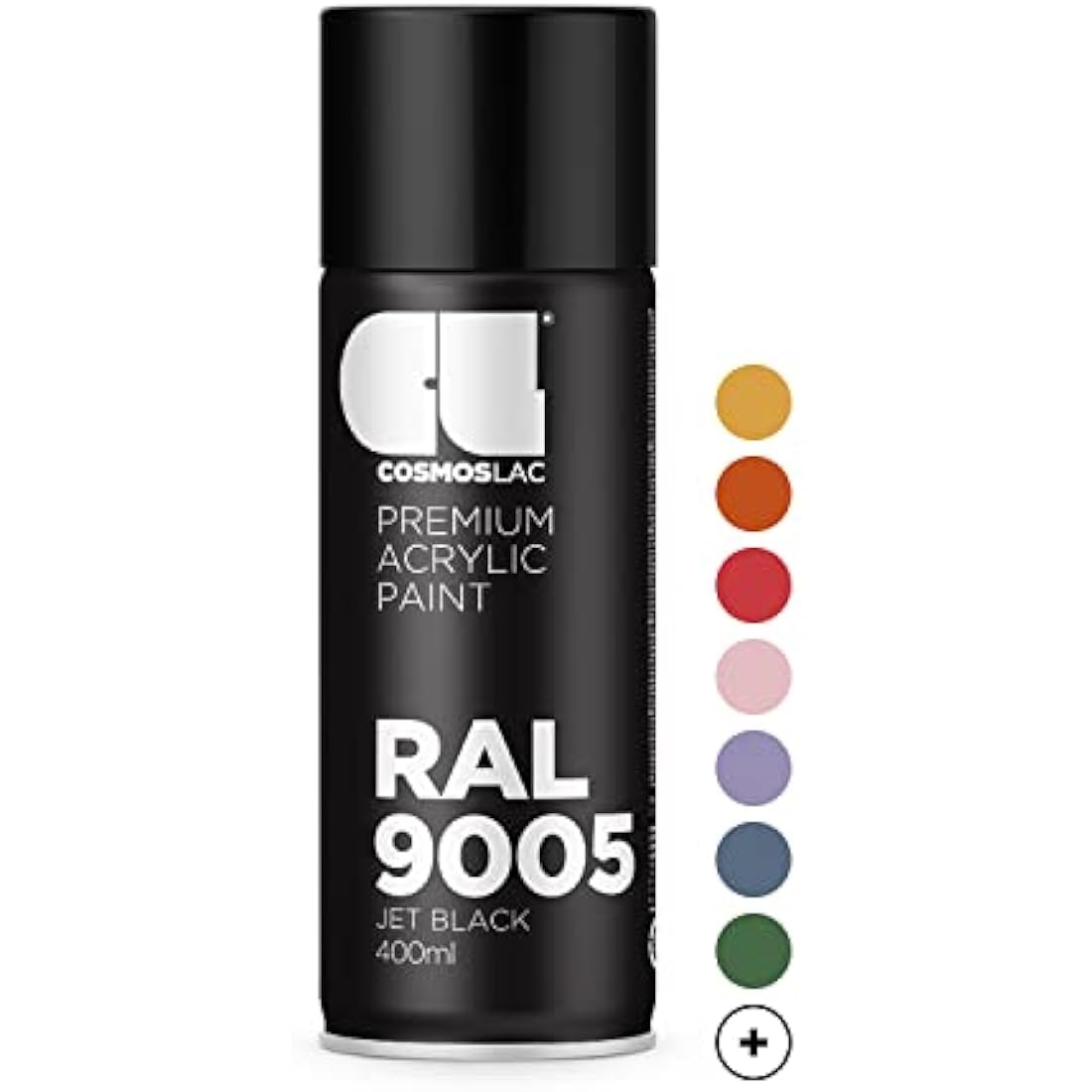 Cosmos LAC Acrylic Paint Spray Can in Many RAL Colours, 400 ml Spray Can Perfect for DIY, Upcycling and Other Painting Work RAL 9005 SEMIGLOSS BLACK N323