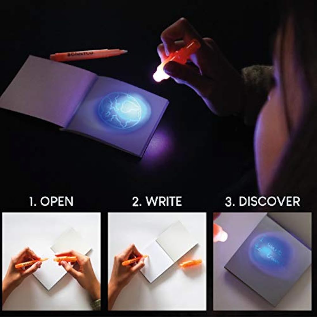 BONNYCO Invisible Ink Pen and Notebook Pack of 32 Party Bag Fillers for Kids, Party Favours Boys and Girls, Pinata Toys, Birthday Stocking Fillers Kids, Classroom Prizes for School, Children Gifts
