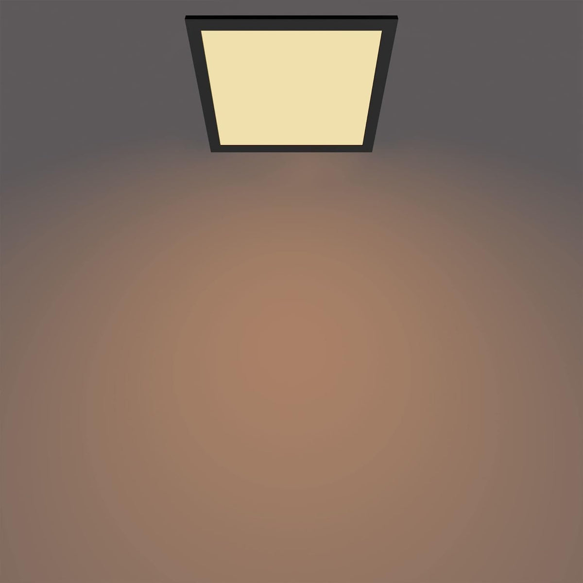 Philips LED Panel Square Ceiling Light SceneSwitch Dimmable 2700K 12W [Warm White - Black]. for Indoor Lighting, Livingroom and Bedroom