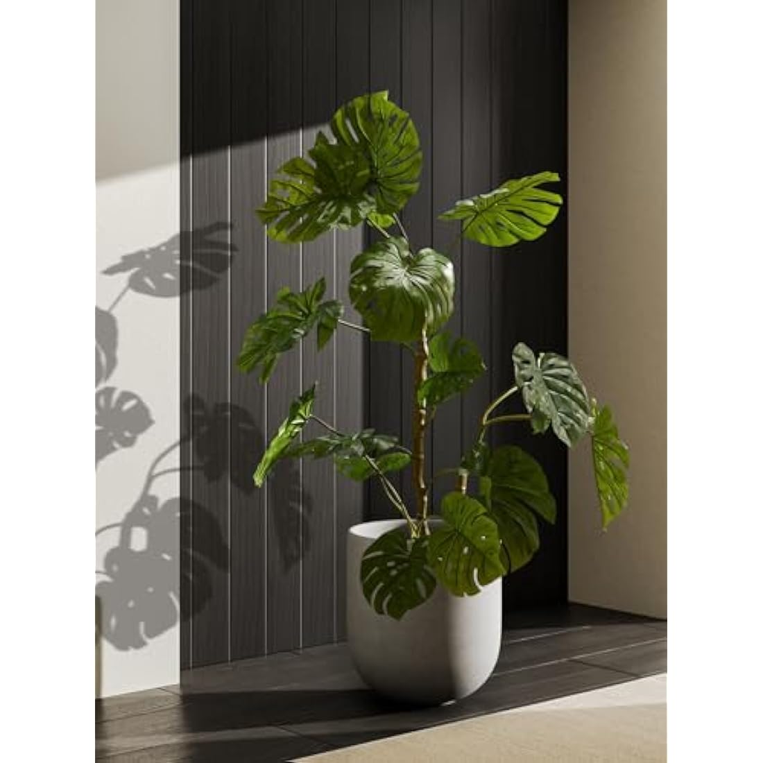 LE TAUCI 30 cm Pots for Plants, Ceramic Large Planters for Indoor Plants, Indoor Plant Pots for Home Garden Patio Office, Outdoor Flower Pots with Drainage Holes and Rubber Plug, Grey