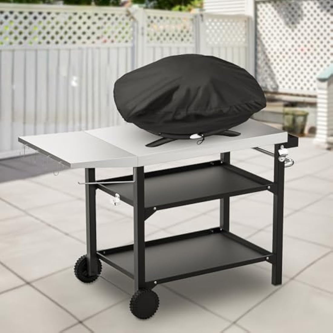 Onlyfire BBQ Gas Grill Cover fit for Weber Baby Q, Q200 Q220 and Q2000 Gas Grills,Black