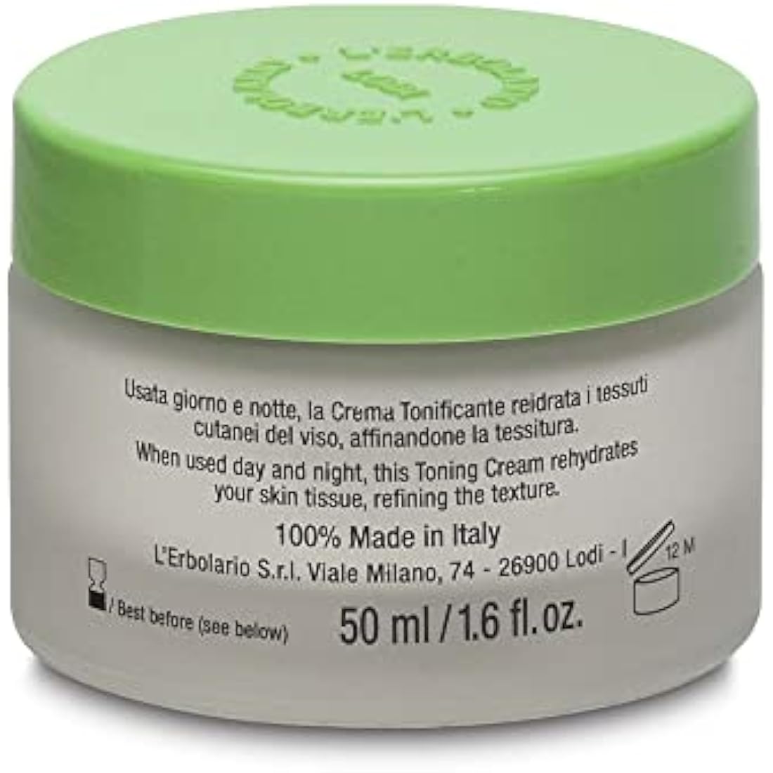 LErbolario Face Cream with Ginkgo Biloba and Red Grape for Unisex 1.6 oz Cream