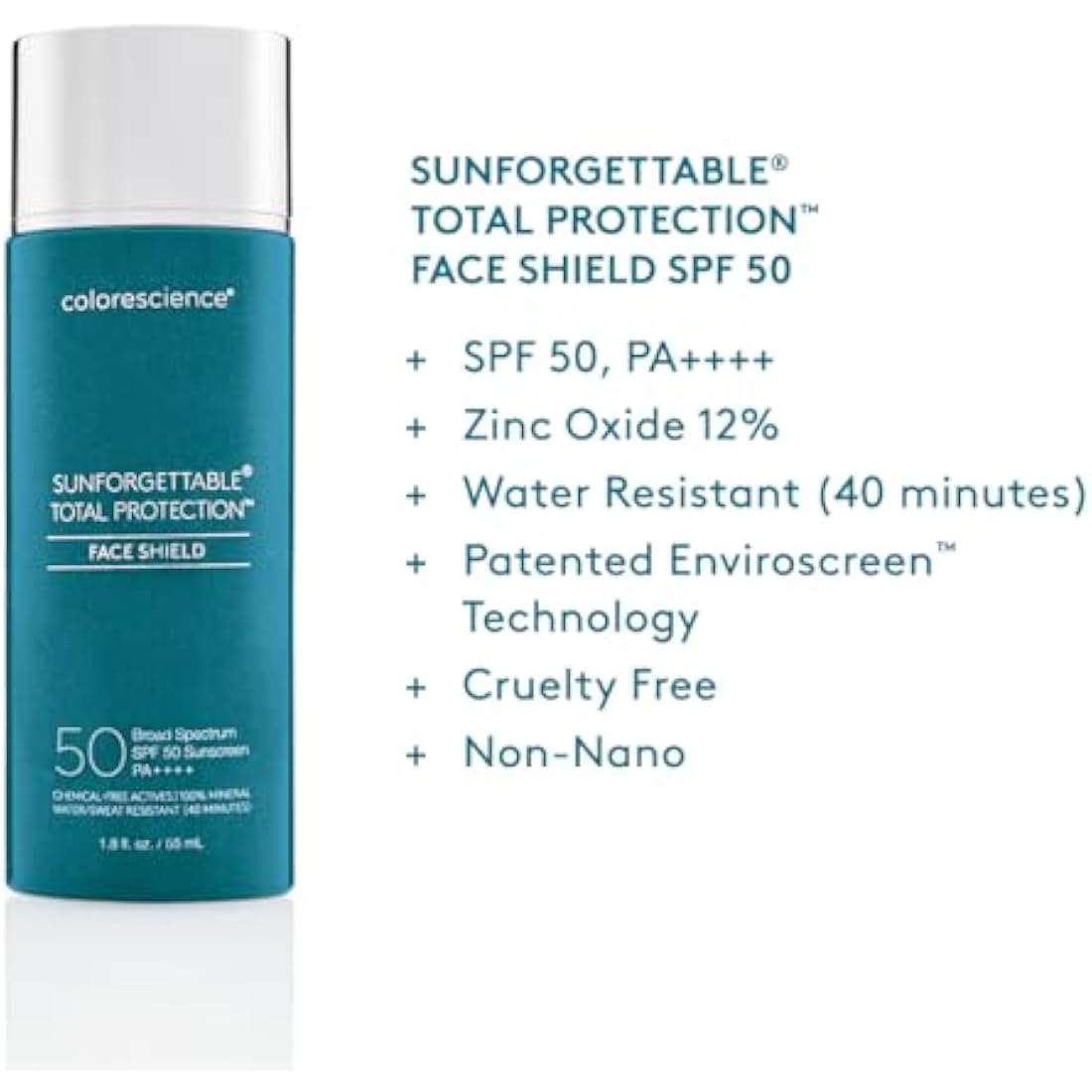 Colorescience Total Protection Face Shield SPF 50, 1.8 Fl Oz