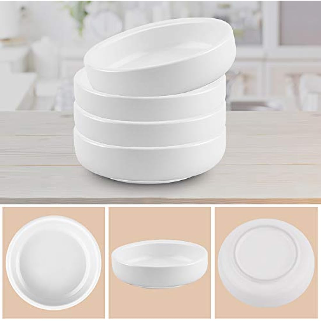 Cyimi 3.5" Ceramic Dipping Sauce Dishes Small Porcelain Soy Side Dish Sauce Bowls White Dipping Bowls Dinnerware Sets Sauces Dessert Snack Serving Dishes Set of 4