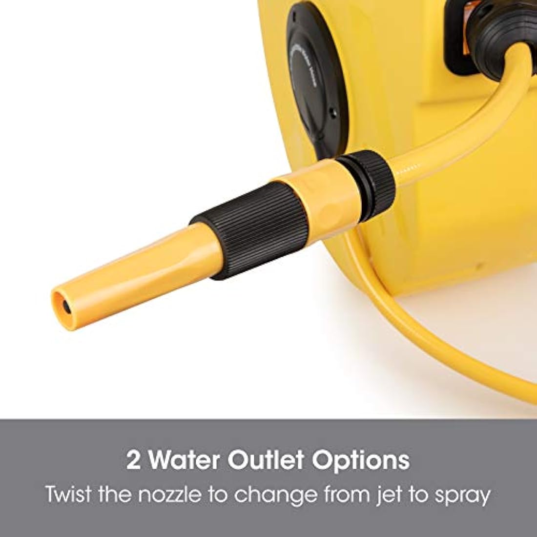Garden Hose Pipe, 20M, Wall Mounted Hose Reel, Auto Retractable Hose Pipe, Portable 180° Swivel 2-in-1 Jet or Spray, Auto Locking System, Garden Hose Spray Gun