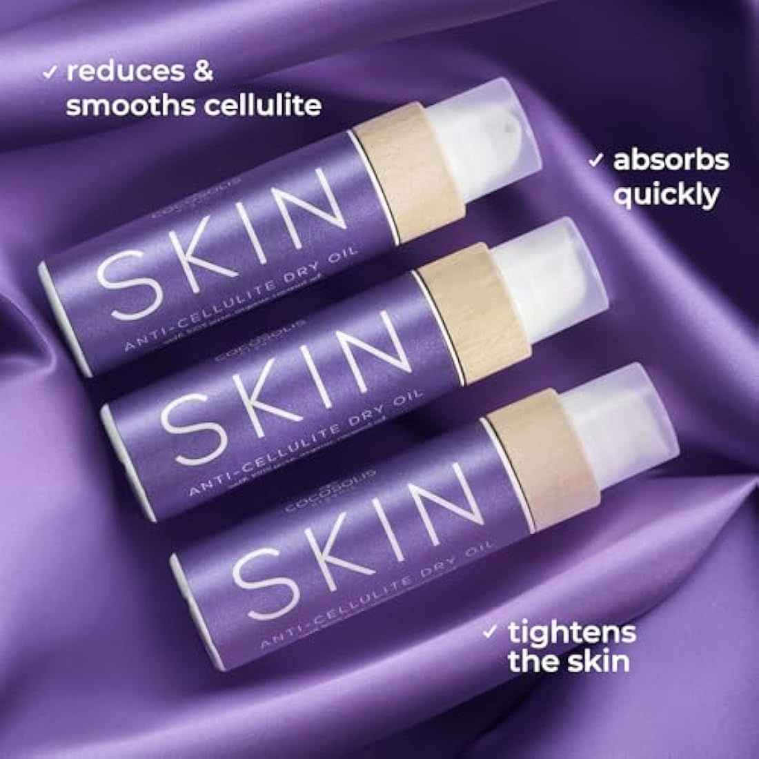 COCOSOLIS SKIN Anti Cellulite - Organic Dry Oil for Orange Peel - Tightens, Refreshes and Revitalises the Skin - Nourishing Oil for Massage (200)