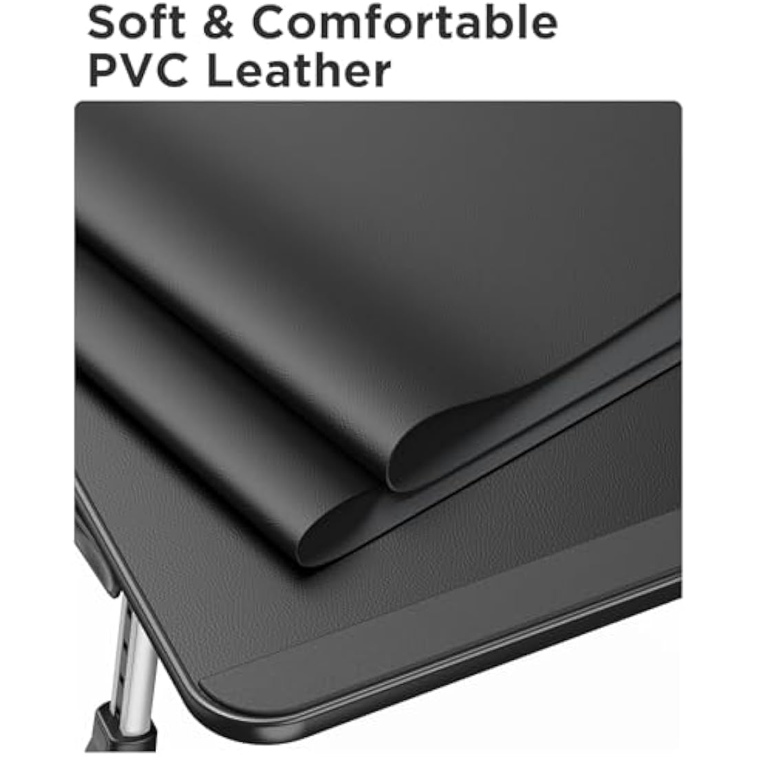 Lap Desk, SAIJI Bed Table, Thick Stable Feet, Height and Angle Adjustable, Enough Mouse Space, up to 17'' Laptop, for Homeoffice, Breakfast, Study (Black, 52 * 30cm)