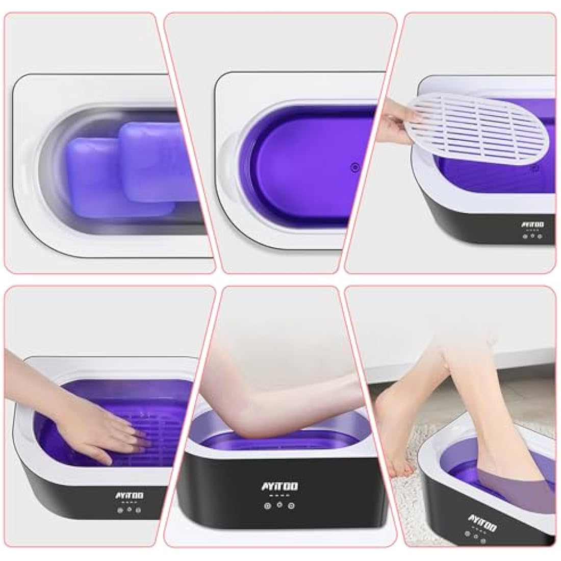 AYITOO Paraffin Wax Lavender 2700g, Paraffin Wax for Hands and Feet Aesthetic Treatments Moisturizing Deeply Hydrates, Paraffin Wax Block Set 450 x 6 pcs for Family, Elderly