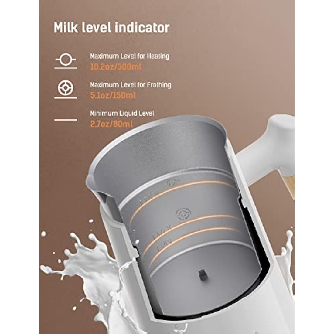 YISSVIC Milk Frother Electric Milk Steamer Automatic Hot or Cold Milk Foam Maker for Capuccino Chocolate Latte