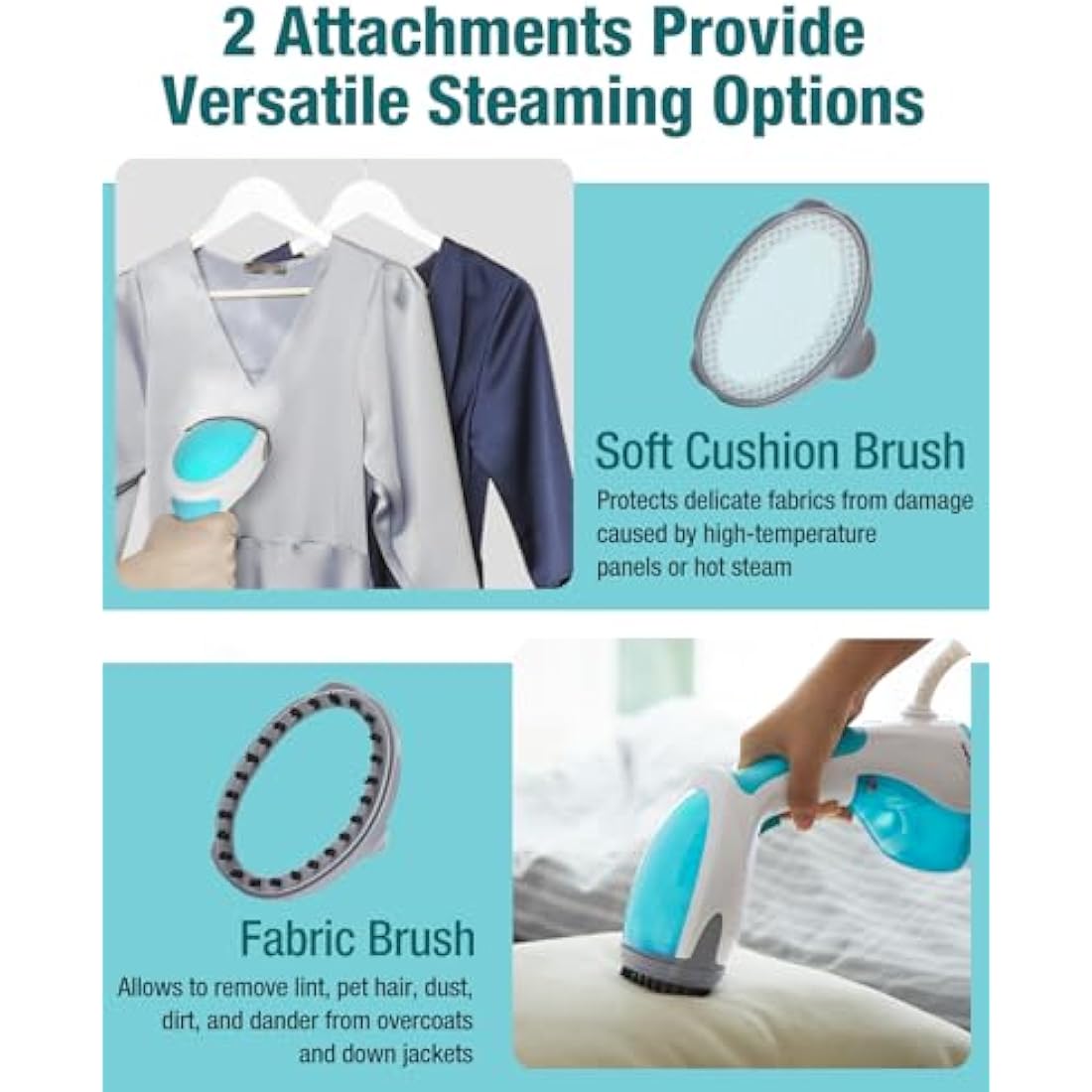 BEAUTURAL Clothes Steamer, Portable Handheld Steamer, Garment Fabric Wrinkles Remover, 30-Second Fast Heat-up, Auto-Off, Large Detachable Water Tank