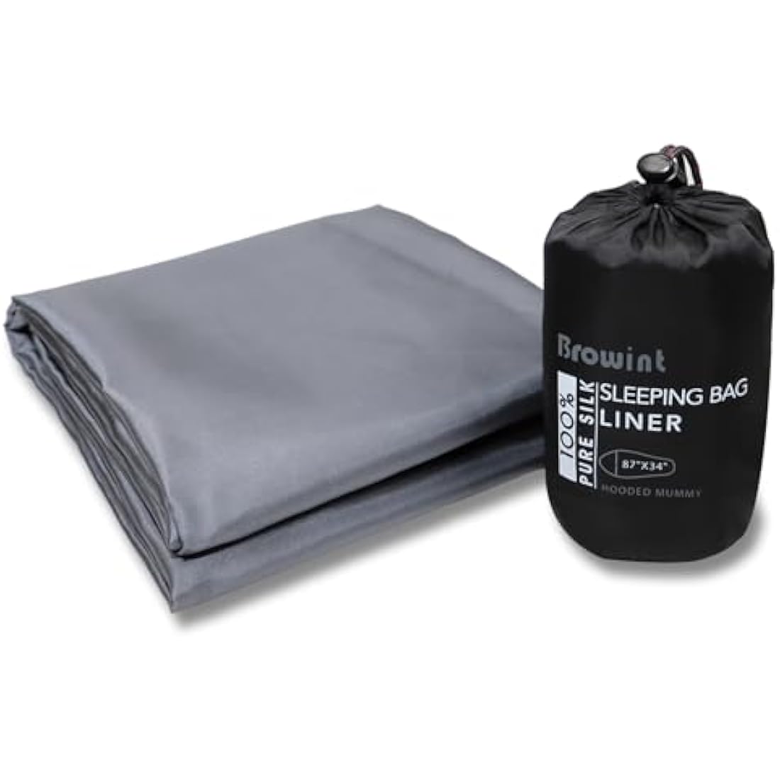 BROWINT Silk Sleeping Bag Liner, Silk Sleep Sack, Extra Wide 220x110cm, Lightweight Travel Sheet for Hotels, Sleeper with Reinforced Gussets