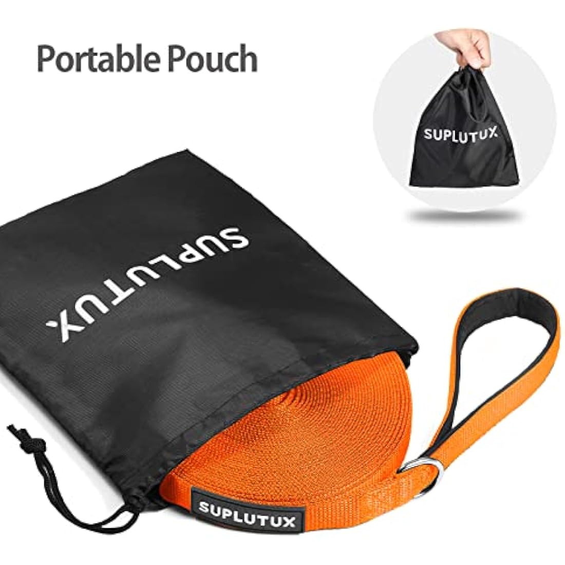 Training Lead for Dogs 15m/50ft Adjustable Long Line Dog Lead for Puppy Medium Large Dogs with Padded Handle & Storage Bag (Orange)