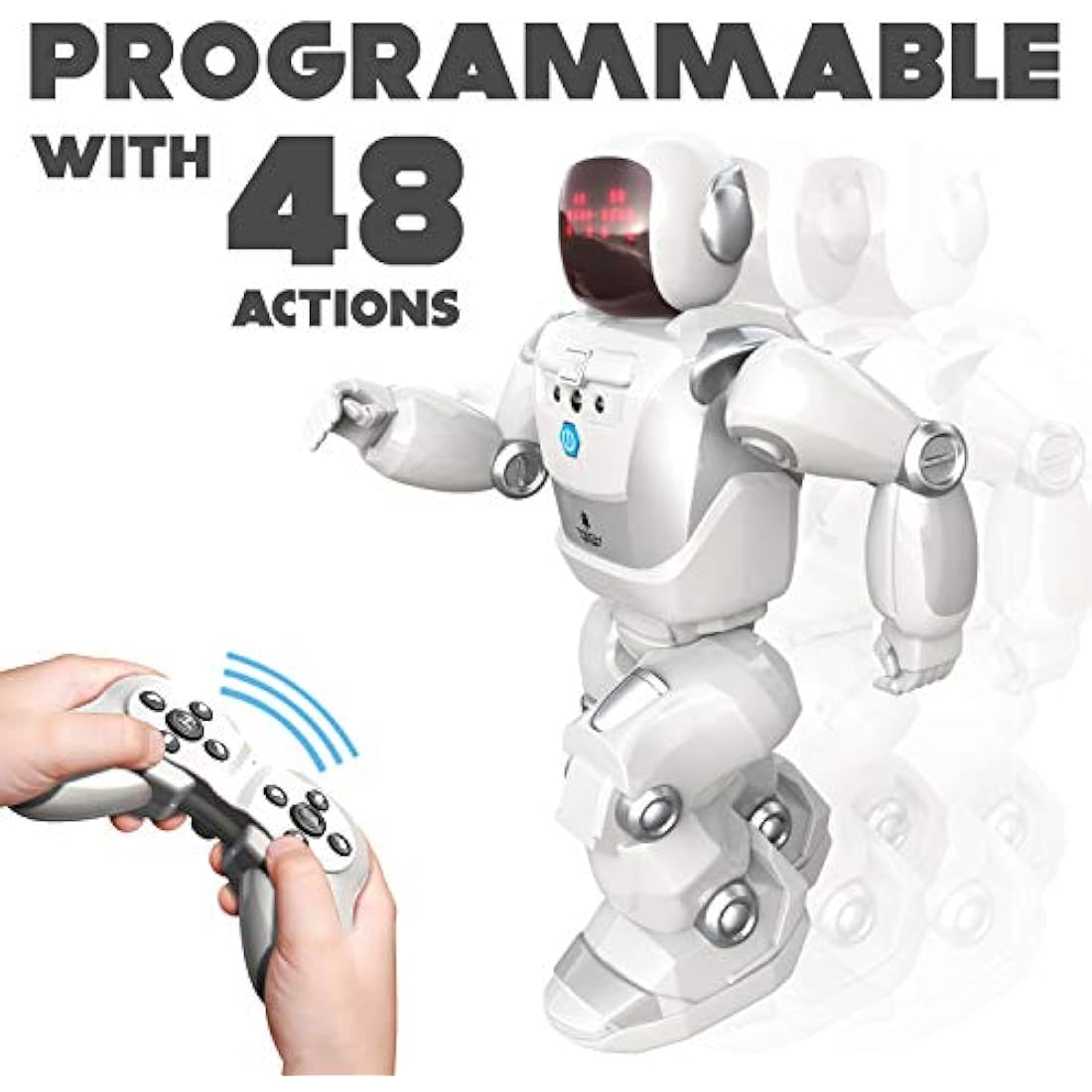 SilverLit 40CM Tall Huge Programme-A-Bot X, Large Gigantic Robot Kids Toy Interactive Walking, Gliding, Dancing Toy Robot 48 Commands, LED Facial Expressions and Sounds, Robots for Kids 5, 6, 7, 8