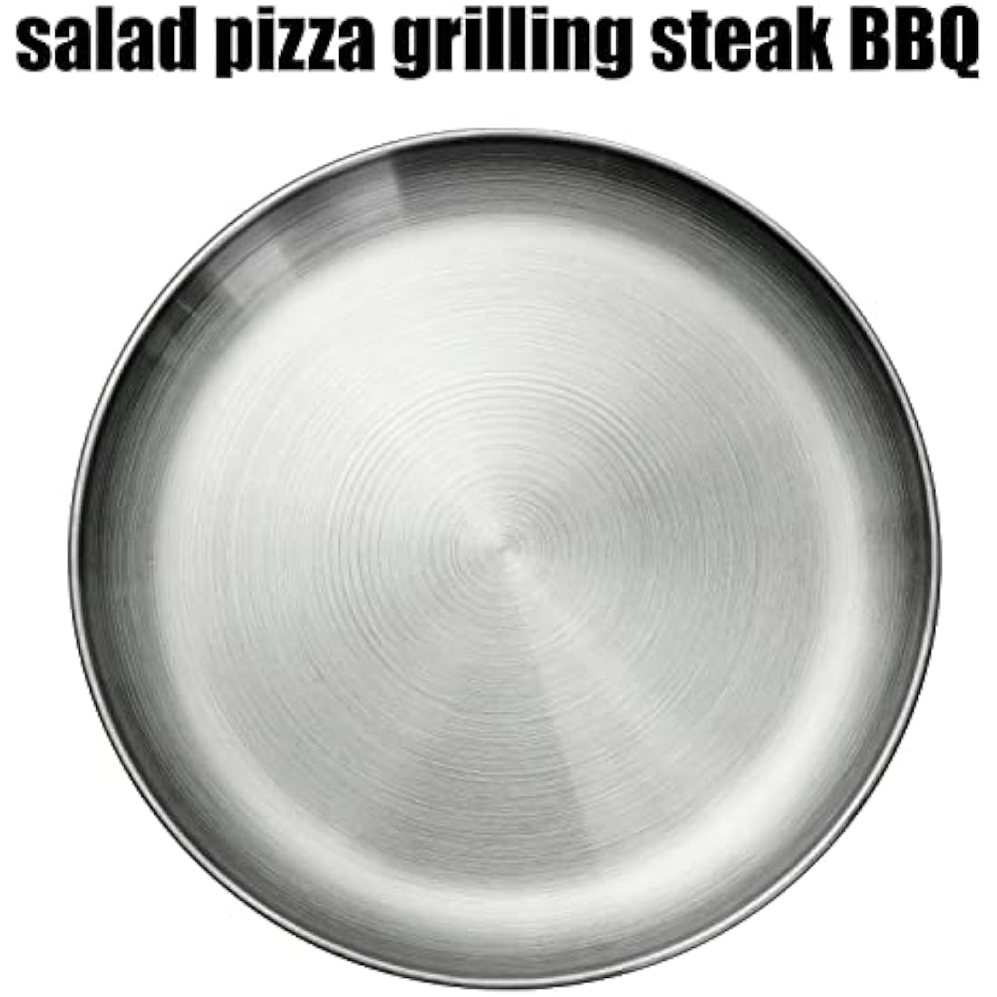 WANBY Stainless Steel Plates 304 Metal Lightweight Steel Plate Unbreakable Dinner Dishes Plates Set Non-Toxin Dishwasher Safe BPA Free and Healthy (10 Pcs)
