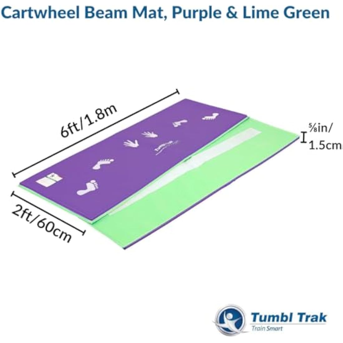 Tumbl Trak Cartwheel Beam Mat, 60cm x 1.8m, Gymnastic Mat for Training, Balance Beam Line