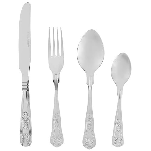Russell Hobbs RH02850EU7 Verona Cutlery Set  24 Piece, 18/10 Stainless Steel, 6 Place Settings, Includes, Forks, Knives, Tablespoons, Teaspoons,