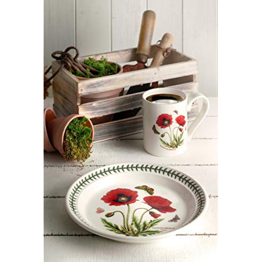 Portmeirion Botanic Garden Plate, Set of 6 - various motifs, Dia.20cm , White