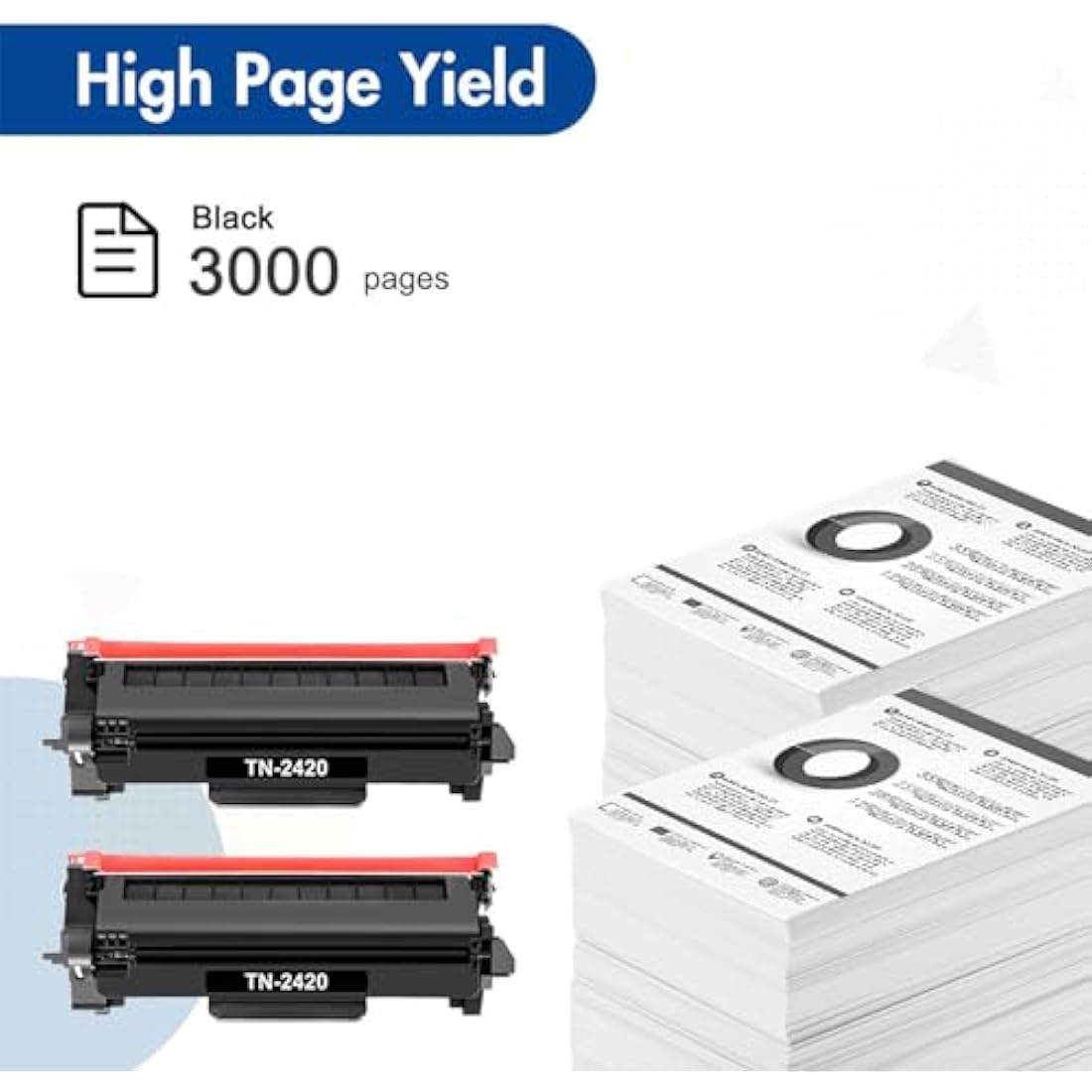 TN2420 Toner Cartridge for Brother HL-L2350DW Toner TN-2420 TN2410 TN-2410 MFC-L2710DW MFC-L2710DN HL L2350DW HL-L2310D DCP-L2530DW MFC-L2750DW DCP-L2510D MFC-L2730DW DCP-L2550DN HL-L2375DW Ink 2-Pack