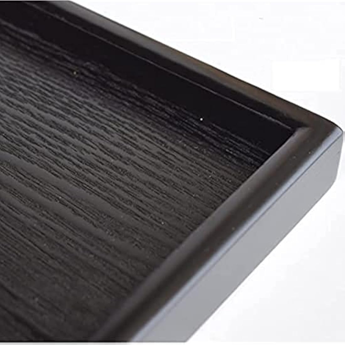 Dudoplatz Large Rectangular Wooden Serving Tray with Large Black Wooden Handle (45x35 cm)
