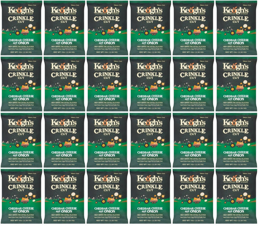 24 x Keogh's Crinkle Cut Cheddar Cheese And Onion 45G