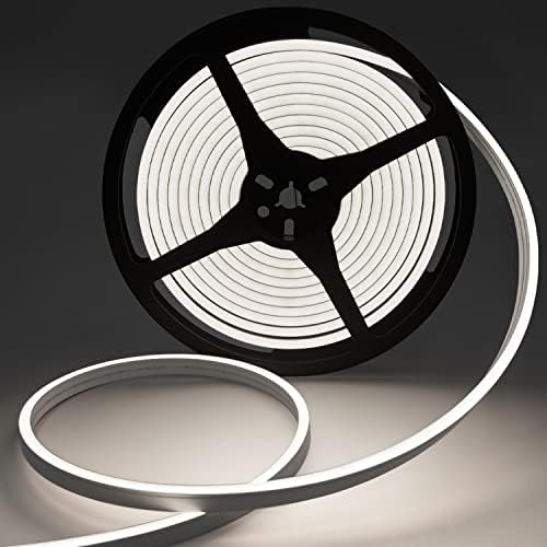 Lucienstar Neon LED Strip Light - 5m Cool White Led Strip Light, 12v Flexible Cuttable Waterproof Silicone Neon Light Strip, LED Strip for Bedroom Kitchen Garden(No Power Adapter) [Energy Class F]