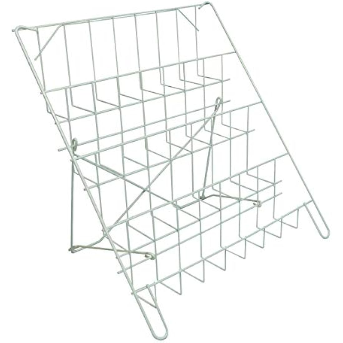 Metal Card Stand - Counter Standing Collapsible Card or Book Display in White (E8W)