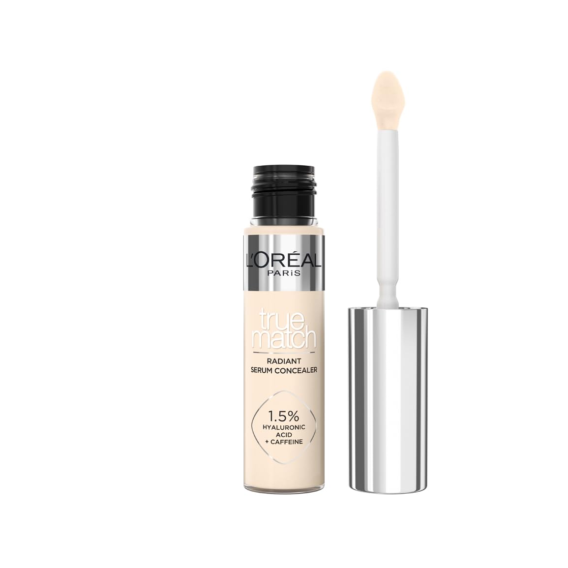 L'Or?al Paris Serum Concealer, Medium Coverage, Radiant Finish, With 1.5% Hyaluronic Acid and Caffeine, True Match, 1N, 10ml