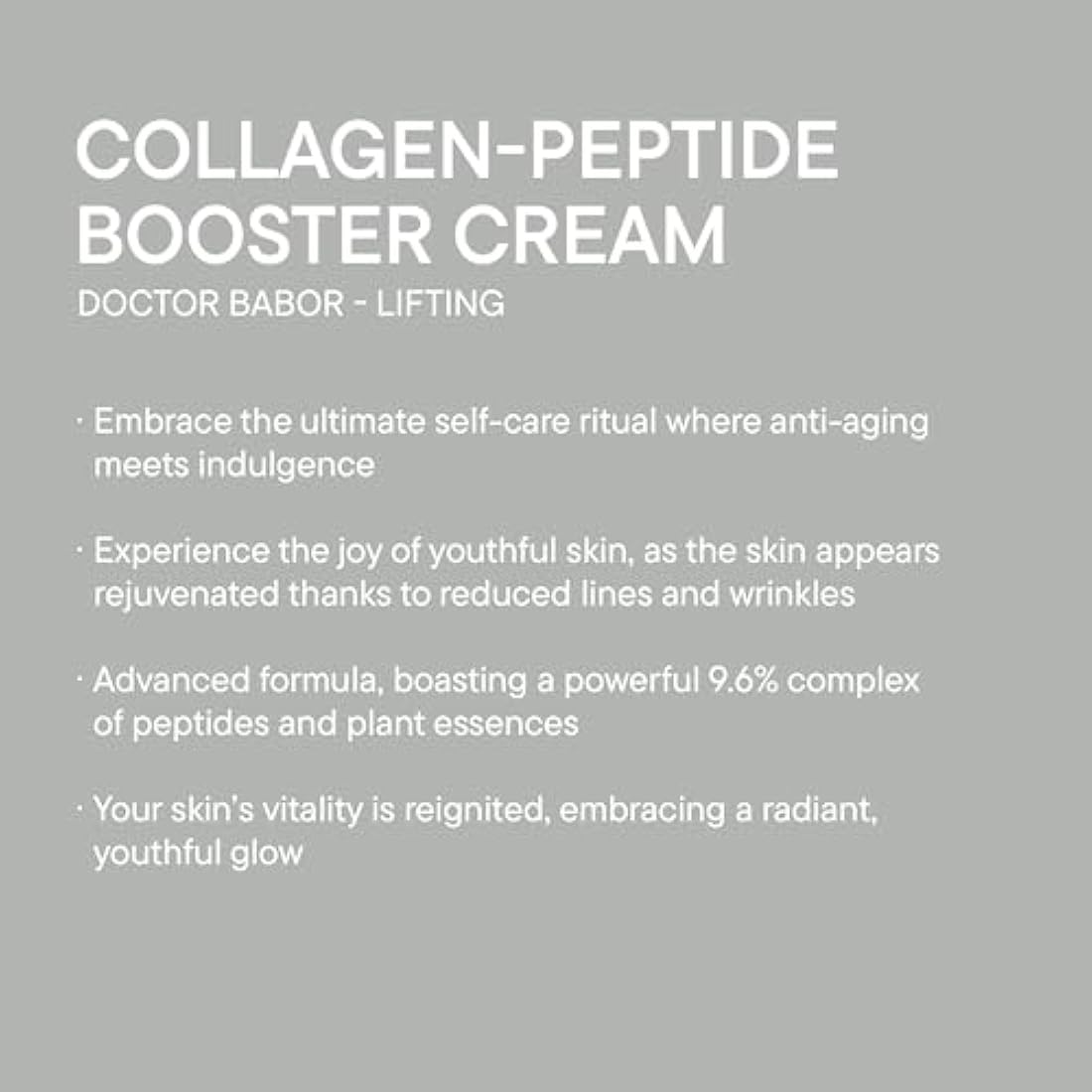DOCTOR BABOR Collagen-Peptide Booster Cream | Moisturising face cream for intensive firming | Anti-wrinkle cream for visibly smooth skin | For face, neck & décolleté | vegan| 50ml
