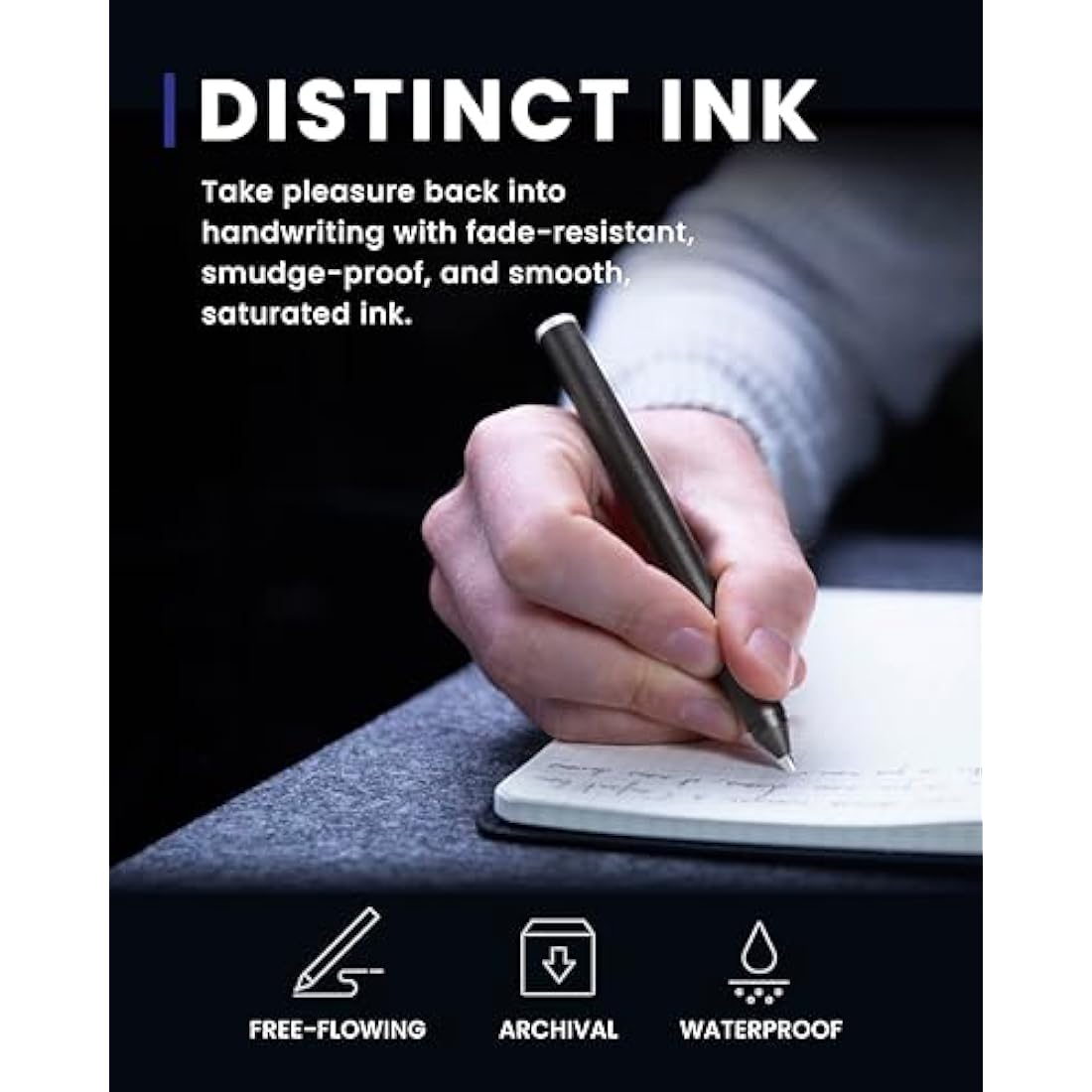 novium Hoverpen - Luxury Pen for Men & Women, Vertically Standing Executive Ballpoint Pen with Top Grade Free-Flowing Ink Refill, Metal Made, Unique Gifts, Mens Gifts Ideas, Gifts for Dad