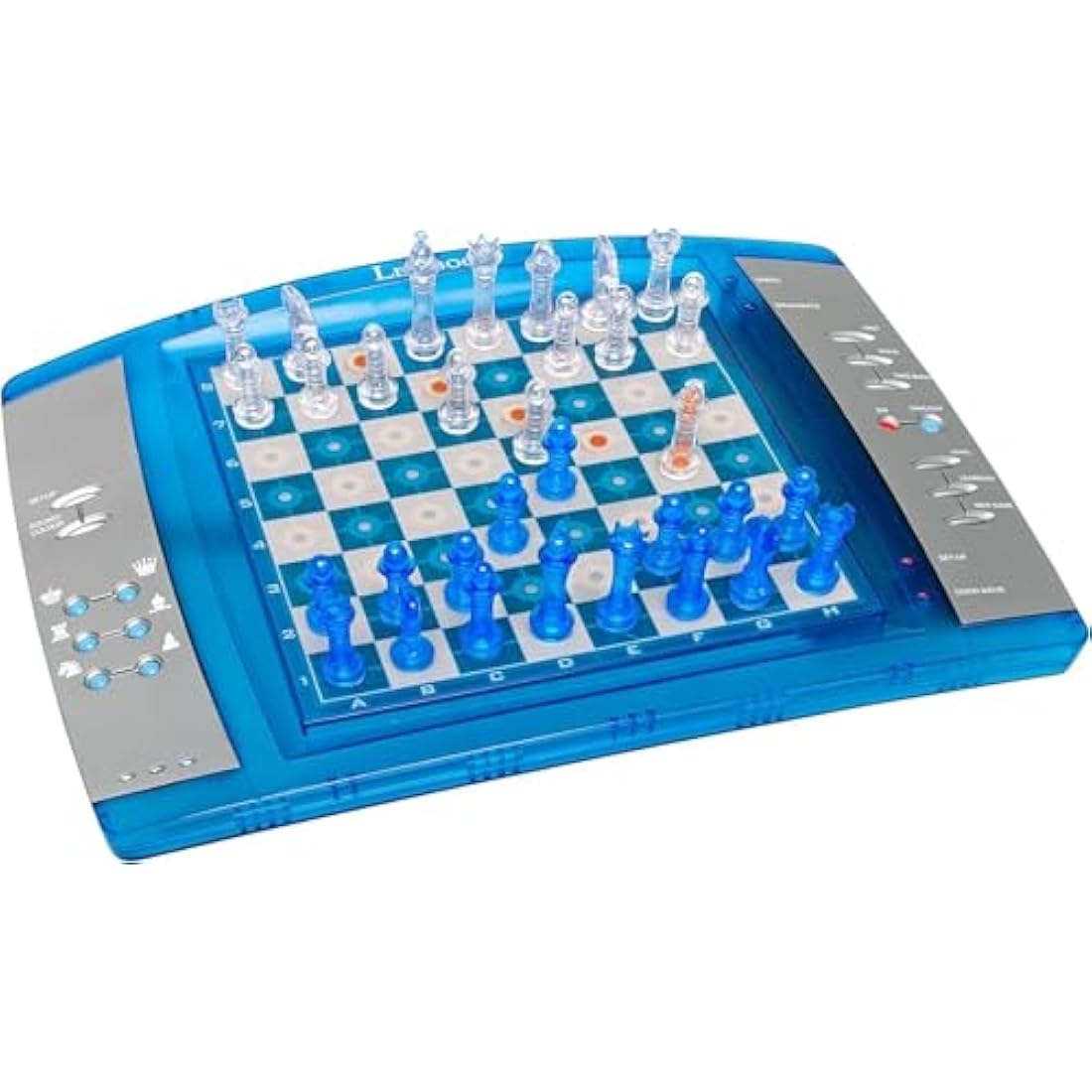 Lexibook, ChessLight, Electronic Chess Game with Touch, Sensitive Keyboard and Light and Sound Effects, 32 Pieces, 64 Levels of Difficulty, Battery, Blue/Grey, LCG3000