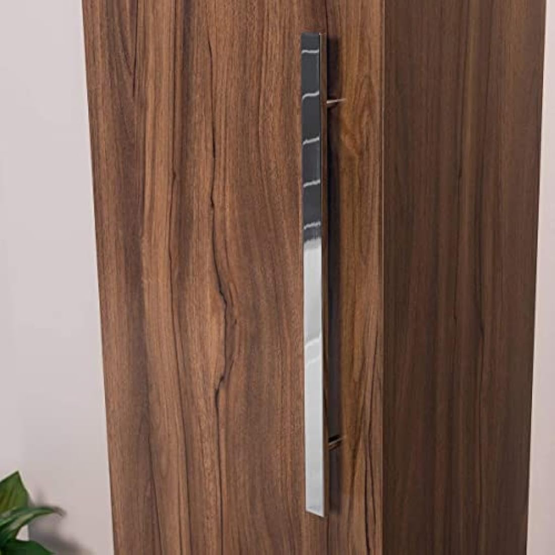NRG Walnut 1200mm Wall Hung Tall Unit Bathroom Furniture Storage Cabinet Soft Close Door