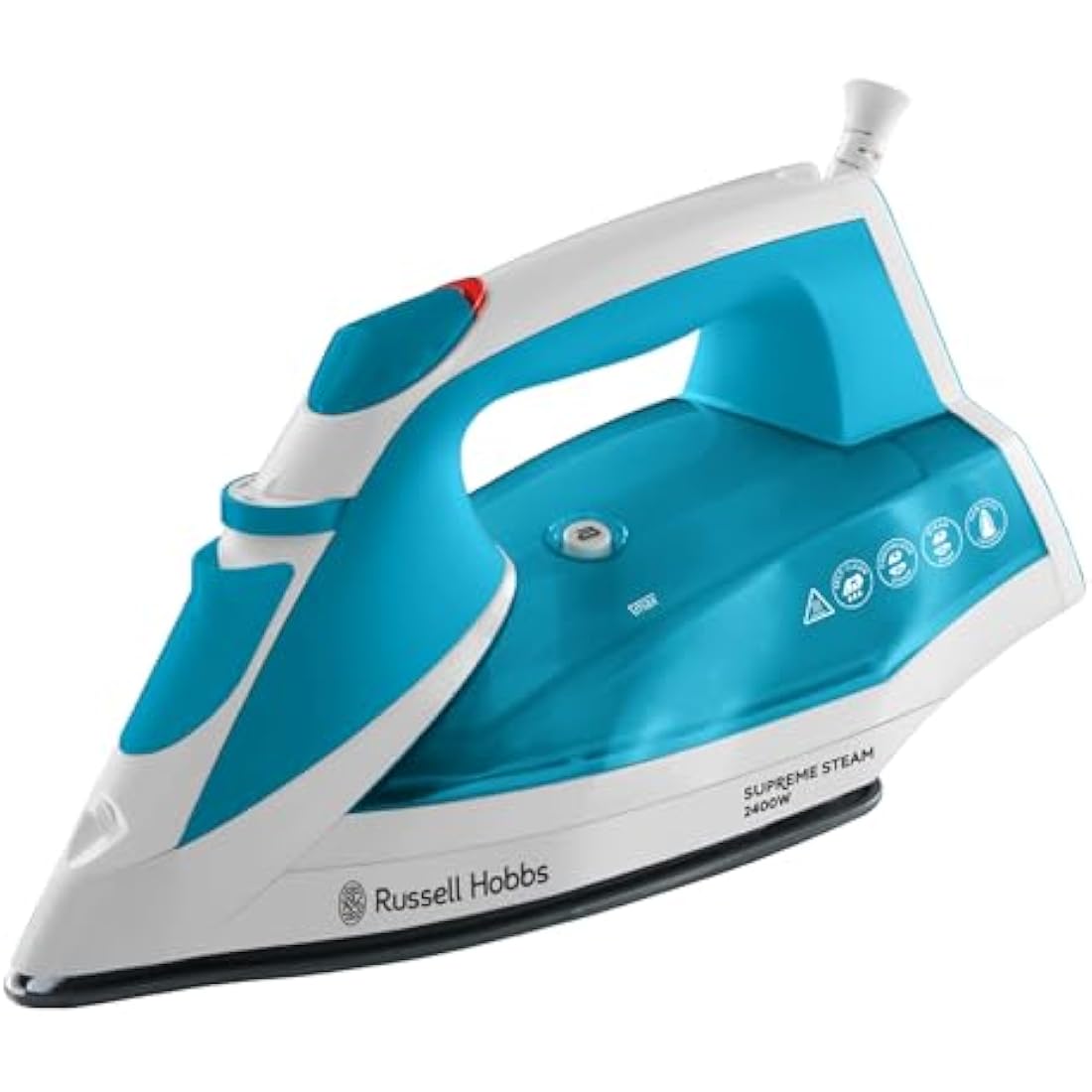 Russell Hobbs Supreme Steam Iron, Powerful vertical steam function, Non-stick stainless steel soleplate, Easy fill 300ml Water Tank, 110g Steam Shot, 40g Continuous steam, 2m Cord, 2400W, 23040