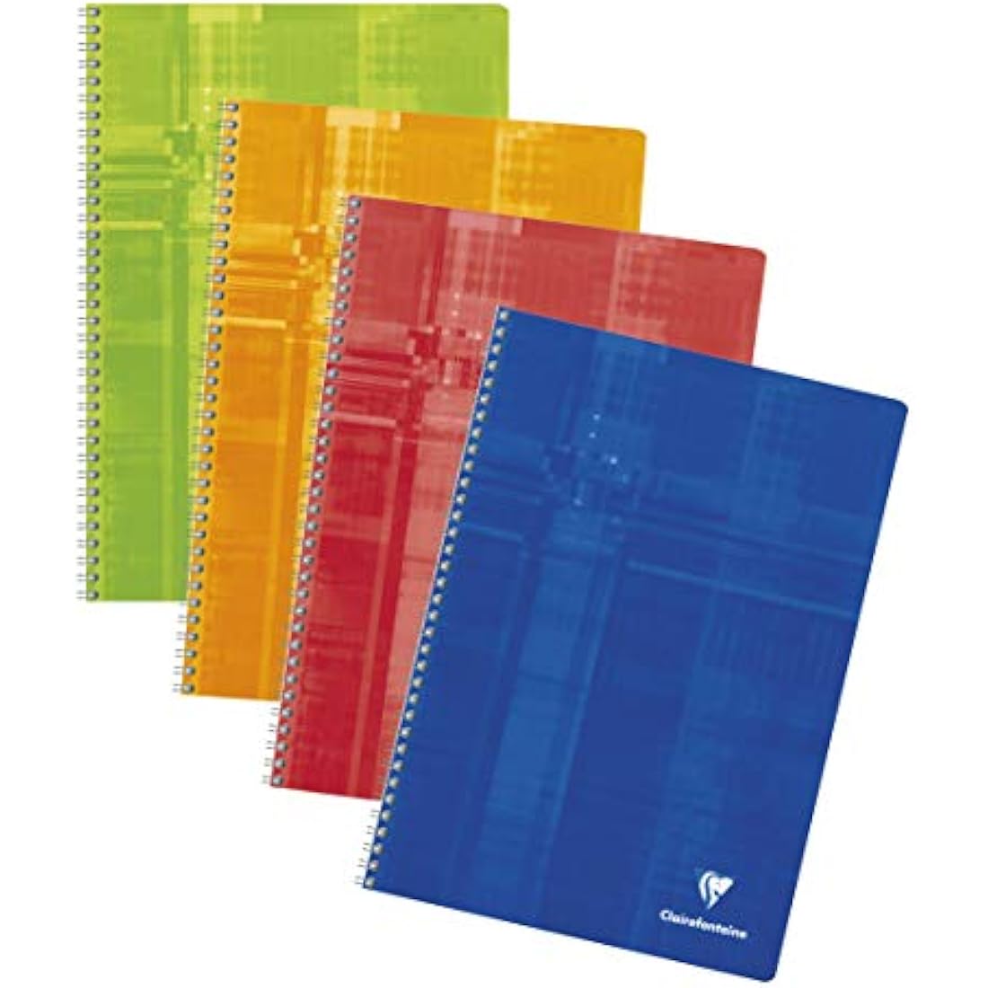 Clairefontaine 68142C Lot de 10 Cahiers à Spirale - A4 21x29,7 cm - 100 Pages Petits Carreaux - Papier Blanc 90 g - Couverture Carte Pelliculée - Couleurs Aléatoires